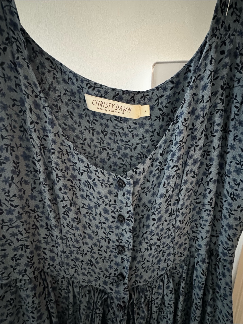 Christy Dawn The Nicks Dress in Blue Floral Size Small Excellent - Picture 3 of 5